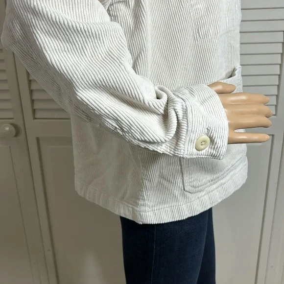 EVERLANE Women's Corduroy Chore Jacket Shacket in Bone Large - Picture 11 of 15